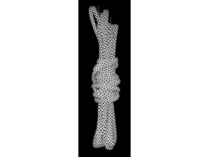 Tkaničky do obuvi reflexní, kulaté, 130 cm, černé
